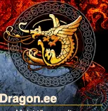 Dragon.ee logo, a golden dragon coiled inside a Celtic-knot circle against a red and stone background.